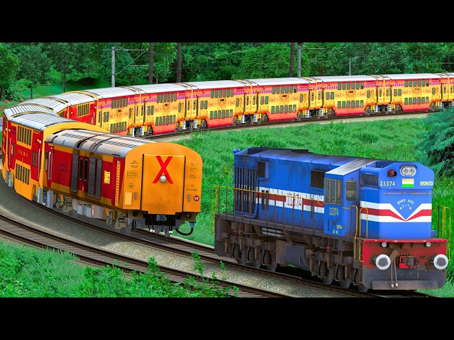 WDM3D SHUNT DOUBLE DECKER EXPRESS TRAIN | BUMPY RAILROAD | Train Simulator | Railwork | NTG GAMING