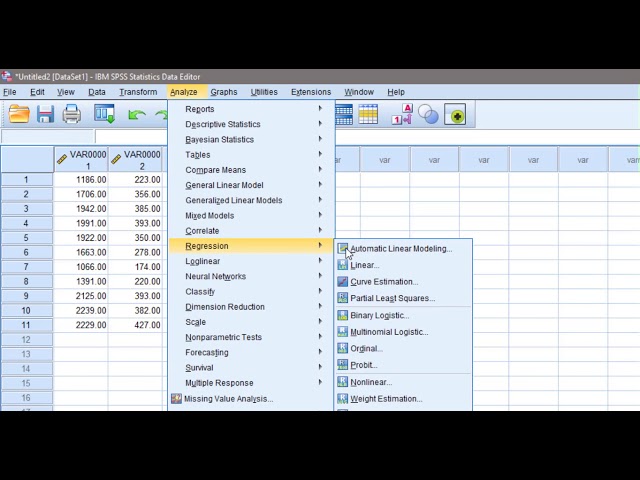 How to do simple linear regression in SPSS