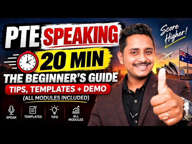 PTE Speaking in 20 Minutes 🔥 Beginner’s Guide | Tips, Templates & Demo (All Modules)