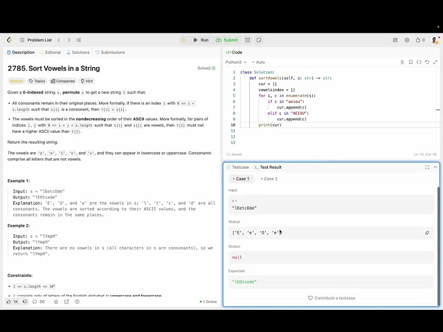 Sort Vowels in a String