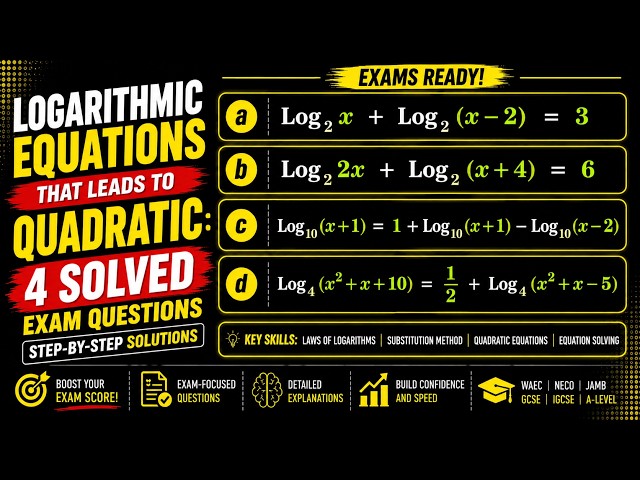 How to Solve Logarithmic Equations that Lead to Quadratic Equations | The Ultimate Beginner's Guide