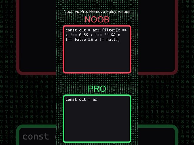 Noob vs Pro: Remove Falsy Values (filter(Boolean))