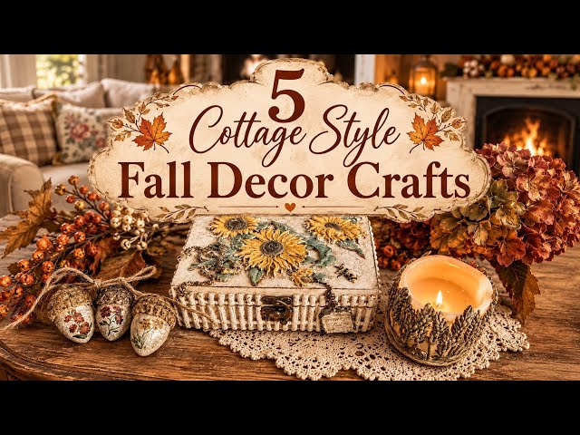 5 Cozy Cottage Fall Decor Crafts | Thrift Flips using IOD & Redesign Moulds & Transfers