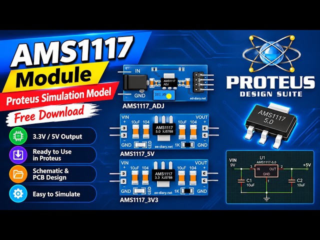 How to install AMS1117 module Proteus Simulation Model