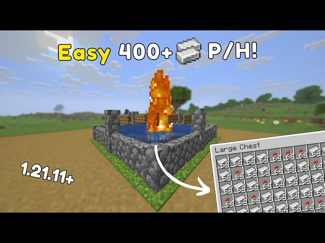 Minecraft Java 1.21.11+ EASY Iron Farm Tutorial | 400+ Iron Per Hour