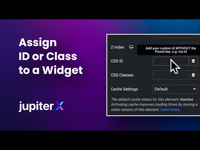How to Assign an ID or Class to an Elementor Widget in Jupiter X
