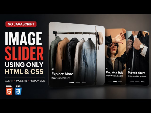 Build Image Slider Using HTML & CSS | No JavaScript