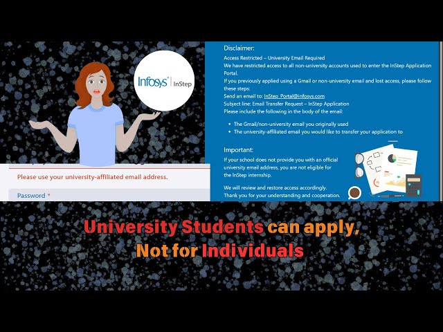 UniversityEnrolled students can apply , it is not for individual candidates || InStepInfosys