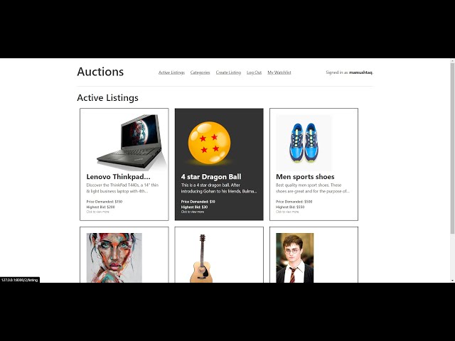Auctions Ecommerce Website