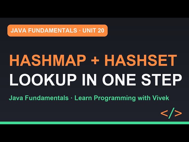 Java Fundamentals: HashMap and HashSet: Look Things Up Fast | Unit 20