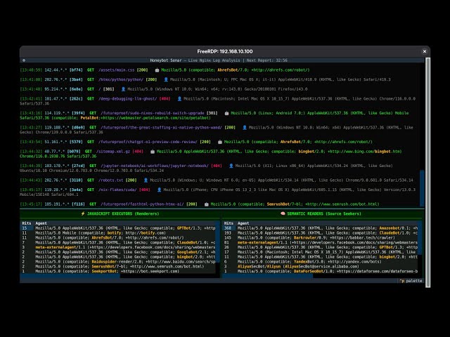 The Agentic Web Live: Honeybot Observatory & AI Crawler Telemetry