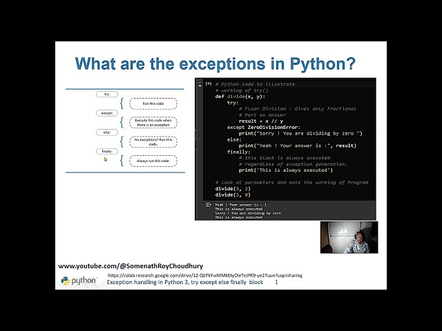 Exception handling in Python with try except else finally #python #src7cse