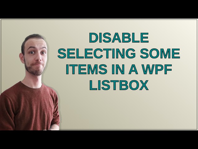 Disable selecting some items in a WPF listbox