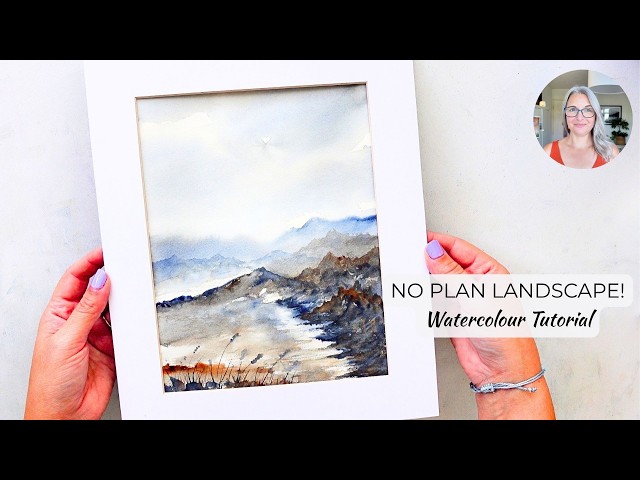 Paint Without a Plan | Loose Watercolour Mountain Landscape with Just 2 Colours