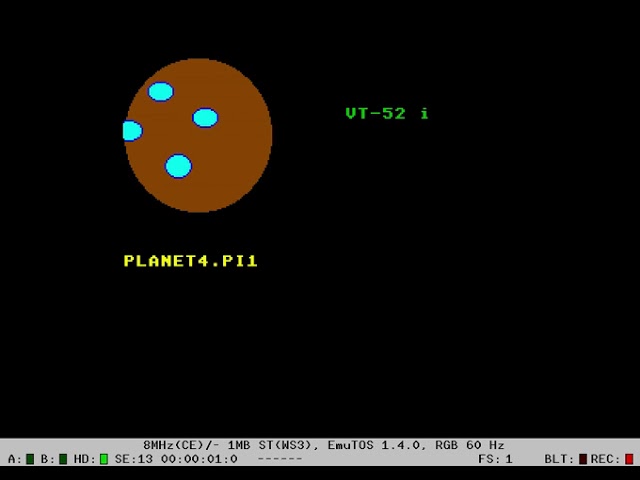 Atari ST - (Lazy) Planet Rotation program in C