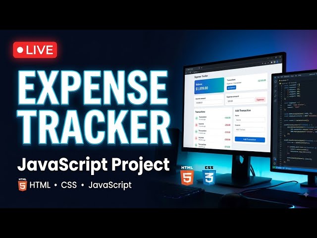 🔴 LIVE | Build an Expense Tracker with JavaScript 💰 | HTML, CSS & JS | Live Coding