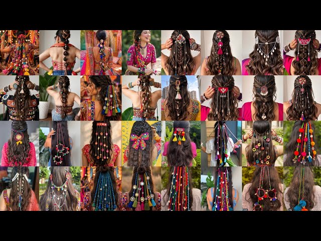 ✨Navratri Hairstyle 2026✨Navratri Look 2026 ,viral trend boho hair string Navratri ❤️Garba hairstyle
