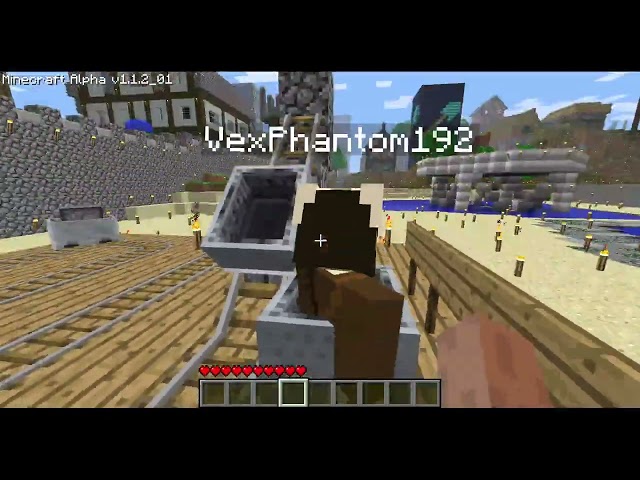Minecarts Working in a Minecraft Alpha 1.1.2 Multiplayer Server (2026)