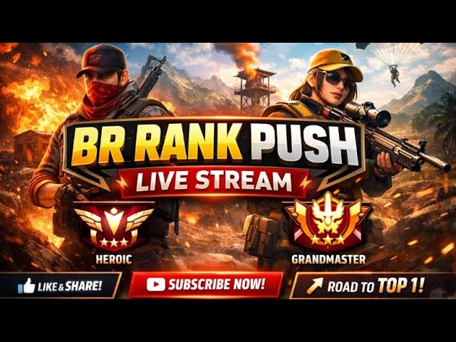 BR Rank push heroic to grandmaster||#freefirelive
