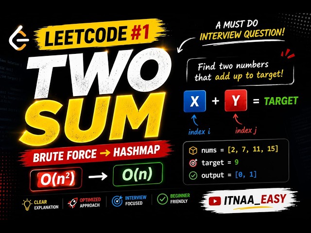 LeetCode #1: Two Sum | Brute Force vs HashMap | Java | DSA Interview Question