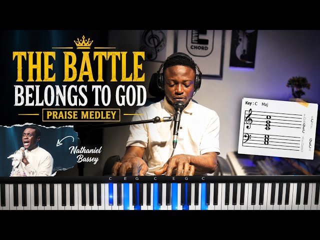 The Battle Belongs to God Praise Medley by Nathaniel Bassey Full Tutorial on Key C 