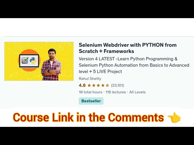 Selenium Webdriver with PYTHON from Scratch + Frameworks