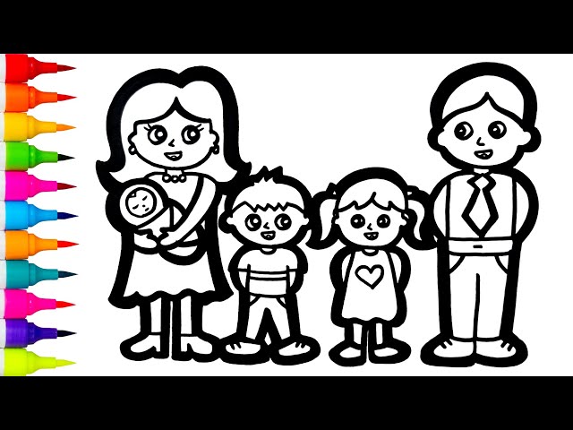 How to Draw a Family | Family Drawing Step-by-Step Tutorial
