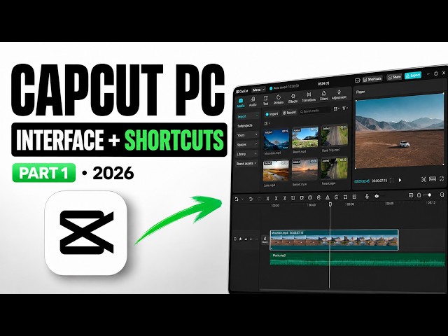 CapCut PC Tutorial for Beginners 2026 | Part 1 — Interface, Shortcuts & Transitions