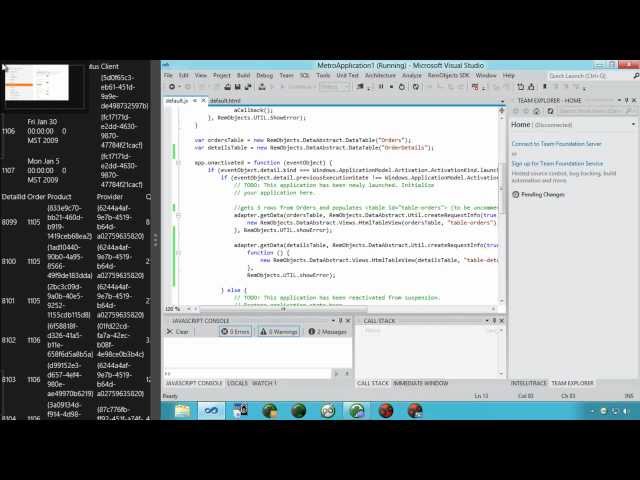 Metro App Development with Data Abstract for JavaScript