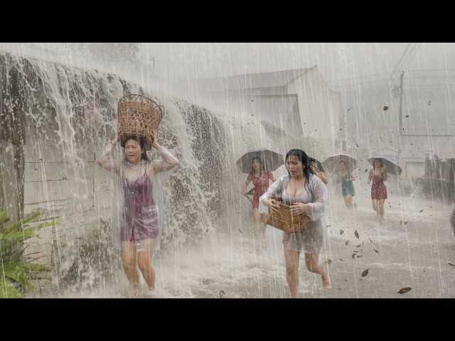 CAN YOU HANDLE THIS? ⛈️ Heavy rain and strong winds in rural Indonesia |Overcome insomnia