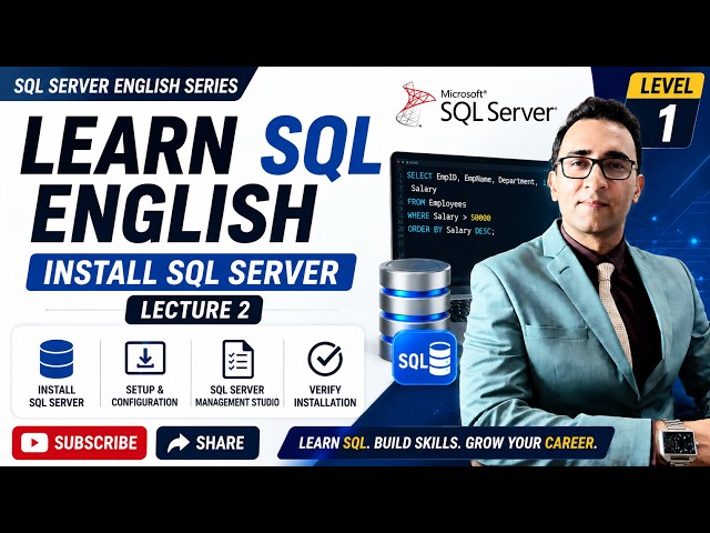 Learn SQL Server English | Lecture 2 | Install SQL Server
