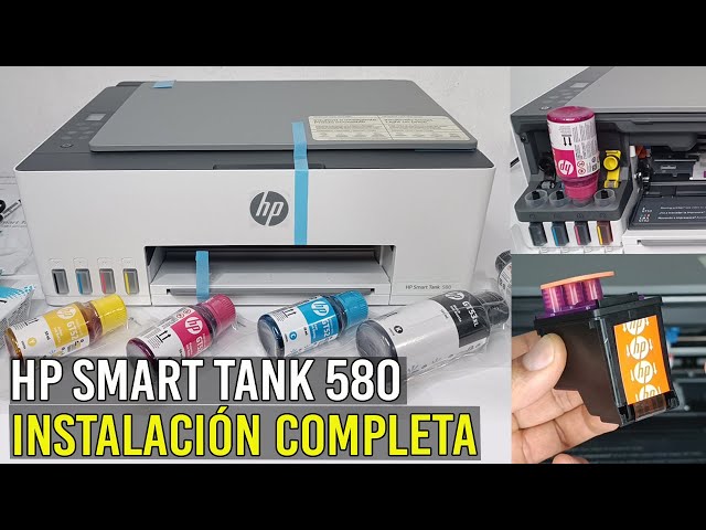 Cómo INSTALAR Impresora HP 580 por PRIMERA VEZ/Colocar Cabezales/Llenar Tintas y Descargar Driver.