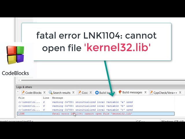 How to solve Code Blocks error Kernel32 not found. #codeblocks