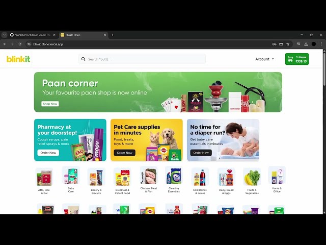 BlinkIt Clone Using MERN Stack | Full-Stack Project Overview