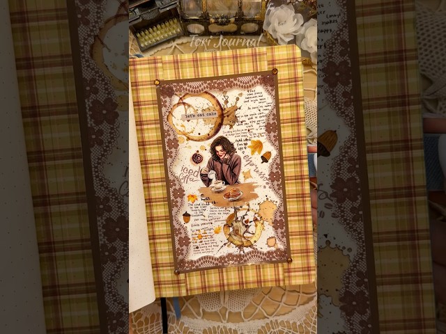 ASMR journal Cozy Days☕🍂🤎🥞✨|#asmr #journal #scrapbooking #diy #art #fyp #autumn #journaling