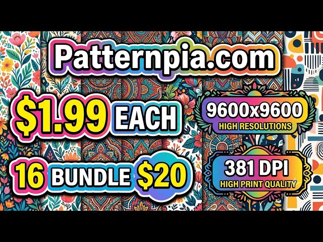 Patternpia.com - Premium Seamless Patterns ($1.99 / 9600x9600 High-Res for Fabric Printing)