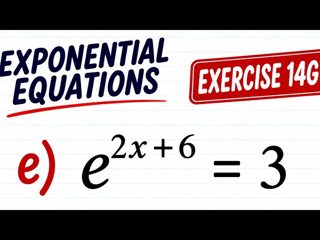 Exponential Equations- EX 14G Question 1e- A-Level Maths Pure 1 #alevelmaths 