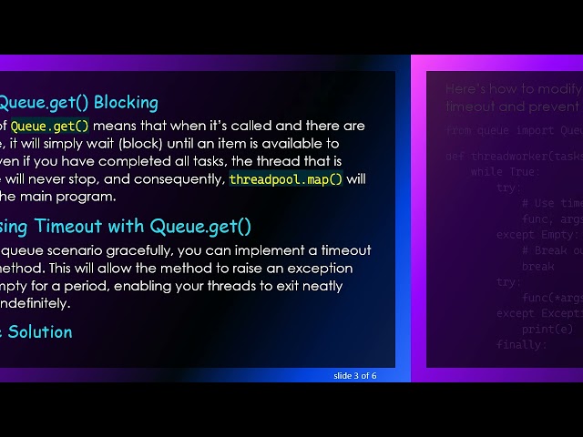 Understanding Why threadpool.map() Blocks When Queue is Empty