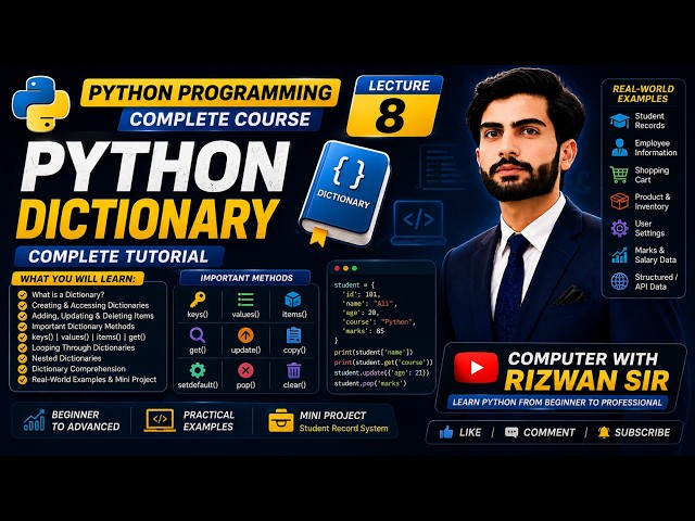 Python Dictionary  Complete Tutorial with Methods, Operations & Real World Examples chapter 4