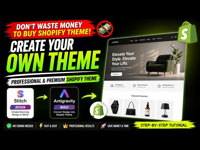 Don't Buy Shopify Themes! Create Your Own Premium Theme FREE - I Create it in 10 min