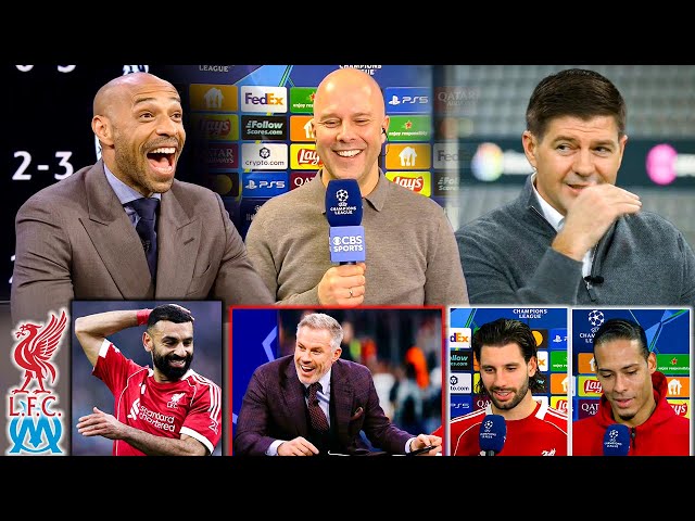 Marseille vs Liverpool 0-3 Salah Is Back! Gerrard, Henry & Carragher React as Arne Slot Goes Crazy