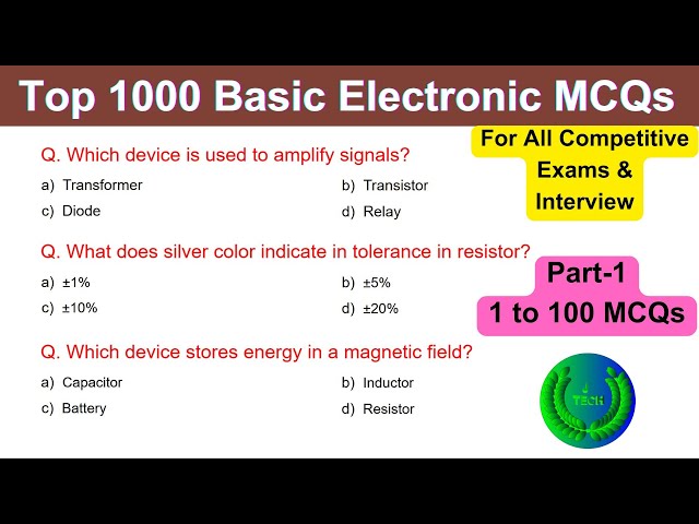 Top 1000 Basic Electronic MCQs Part-1 || For all Competitive Exams & Interview 💻