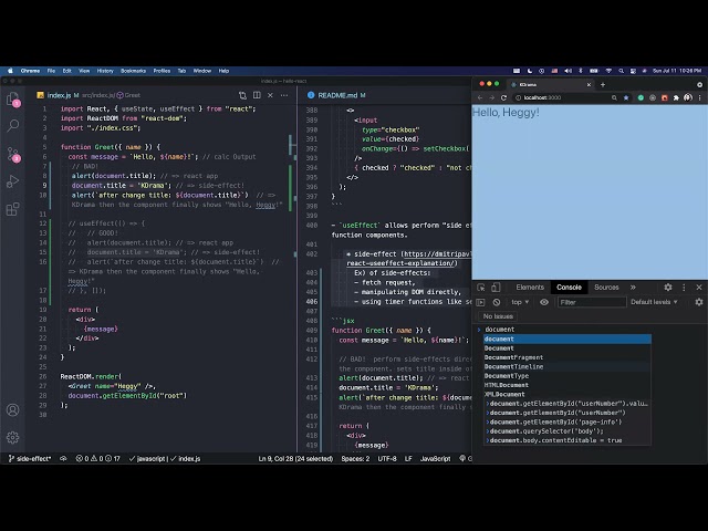 side effect - fix the side-effects useEffect hook in React, why good