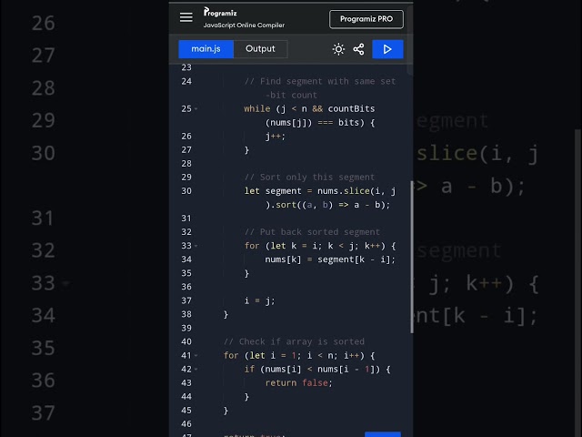 Can You Sort the Array by Bit Swaps? | Set Bits Logic Explained | JavaScript Solution
