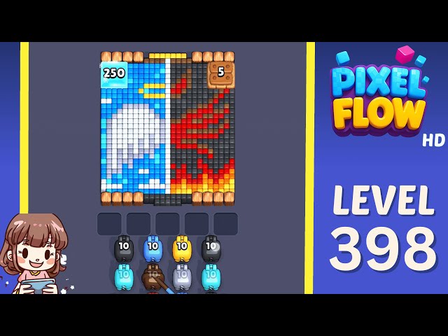 Pixel Flow Level 398 Solution Walkthrough