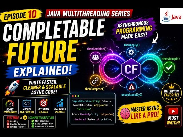 CompletableFuture Explained in Java | Asynchronous Programming Made Easy | Java Multithreading Ep.10