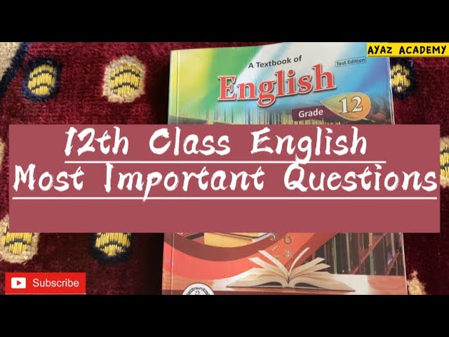 12th Class English Most Important Questions 2023 | English Guess Paper Class 12