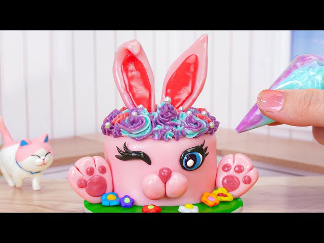 Cute Cake 🐰 Miniature Fondant Bunny Cake Decorating 💖🐰 1000+ Miniature Ideas By Mini Cakes Baking