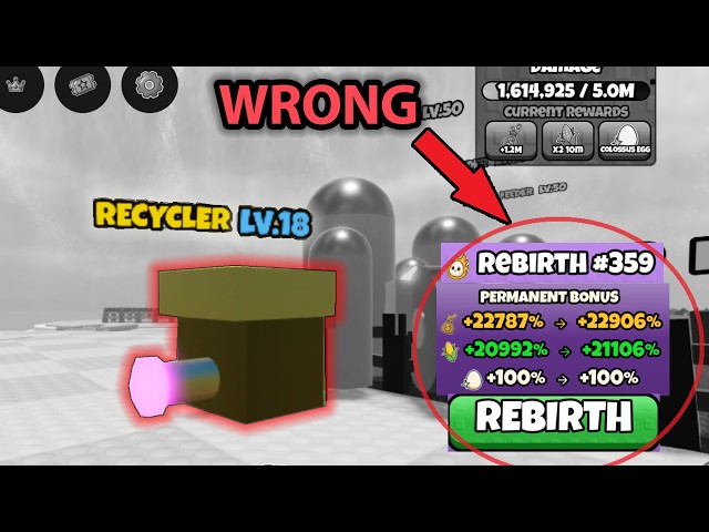 im doing REBIRTH wrong in grow a chicken fighter