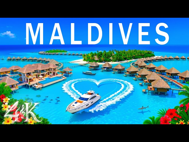 MALDIVES 4K Aerial 🇲🇻 🌊 Overwater Villas, Crystal Lagoons & Luxury Island Paradise 🚁